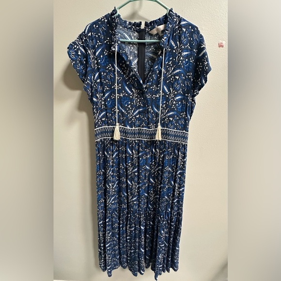 NEW Part Two Copenhagen Landeal Blue Paisley Midi Dress Women’s US 12/EU 44 - Picture 2 of 10
